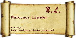 Malovecz Liander névjegykártya
